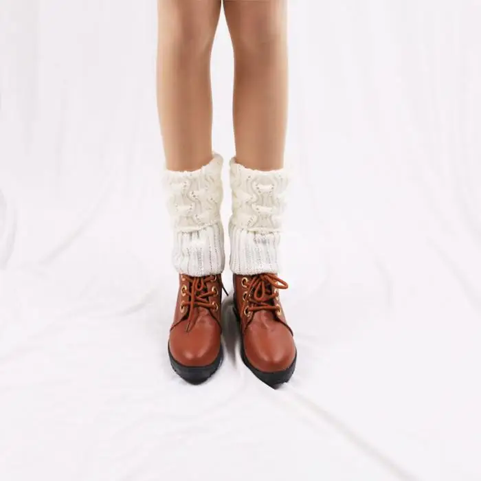 1 Pair Women Crochet Boot Cuffs Knit Toppers Boot Socks Winter Leg Warmers GDD99