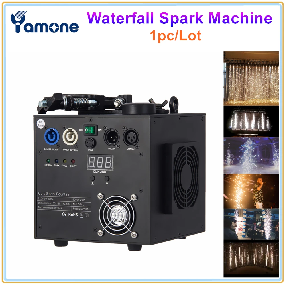 

1pc/Lot 500W Waterfall Cold Spark Machine Fireworks Pyrotechnics Remote DMX512 Control Cold Fire Machine Spark For Stage Show
