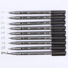 9 шт./компл. эскиз художественный маркер для белой доски различных наконечников размеры чёрный пигмент вкладыш чернила на водной основе для рисования почерк Supplie канцелярские принадлежности