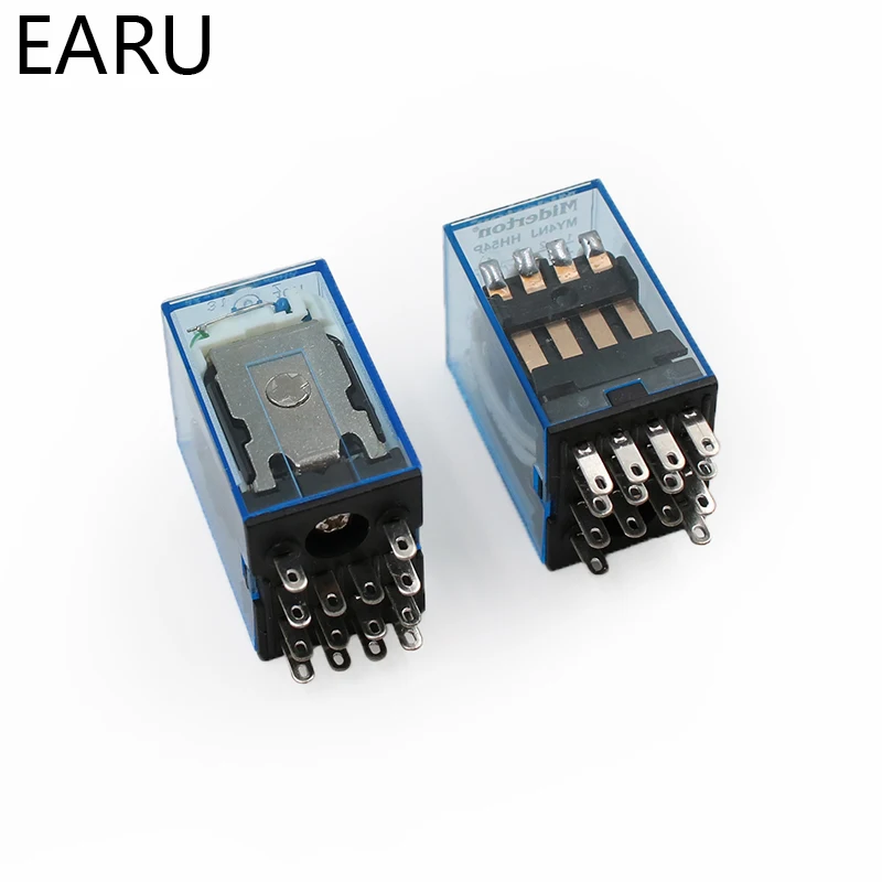 1 шт. MY4NJ электронное Микро Мини электромагнитное реле 5A 14PIN катушка 4DPDT с PYF14A цоколь DC12V 24 В AC110V 220 В светодиодный