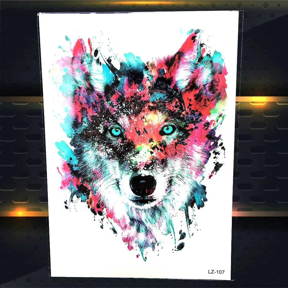 Водостойкая временная татуировка Cool Bear Beast King индийский воин Льва фальшивая