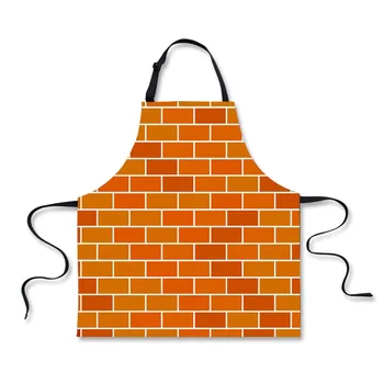 

FORUDESIGNS 3D Brick Wall Printed Cooking Apron Men Antifouling Male Chef Apron Adult Bib Apron Sleeveless Apron Tablier cuisine
