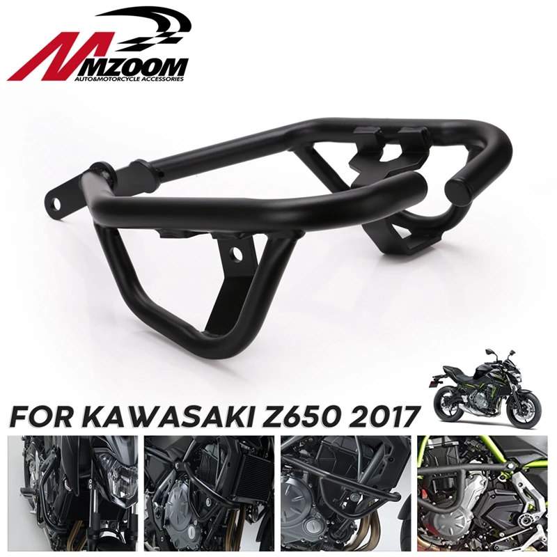 

Motorcycle Black Crash Bars Engine Guard Frame Protector For Kawasaki Z650 Ninja650 2017 2018