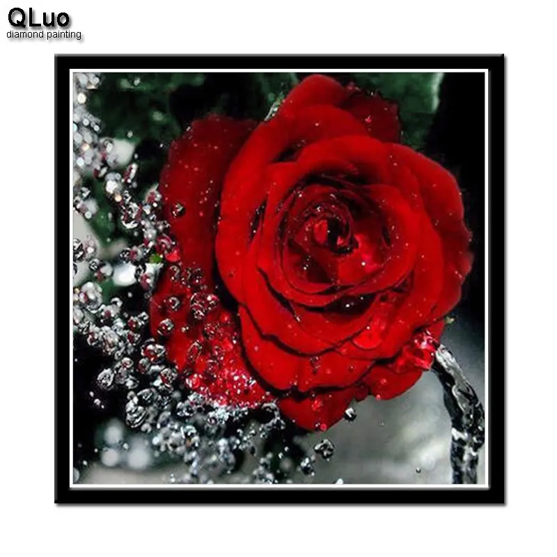 

2019 5D DIY Diamond Painting New Arrivals Full Rond Drill Flowers Red Rose Mosaic Diamond Embroidery Cross Stitch Christmas
