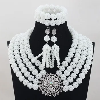 

Blue/White African Wedding Crystal Balls Fashion Women Gift Jewelry Bridal Necklace Earrings Bracelet Set Free Shipping ABL988