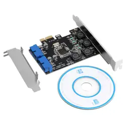 2 порта 19Pin USB 3,0 карта PCI-e на внутренние 20Pin порты мужские адаптер PCI Express