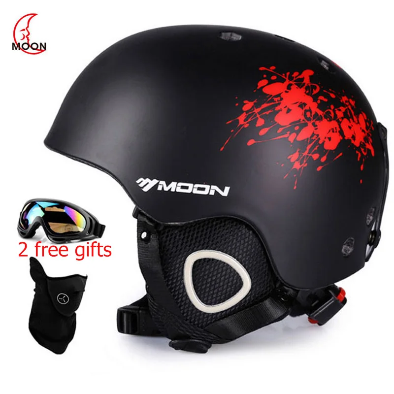 

MOON Skiing Helmet with 2 Gifts Winter Adult Men Snowboard Skateboard Equipment Sports Safety Ski Helmets for men with goggles
