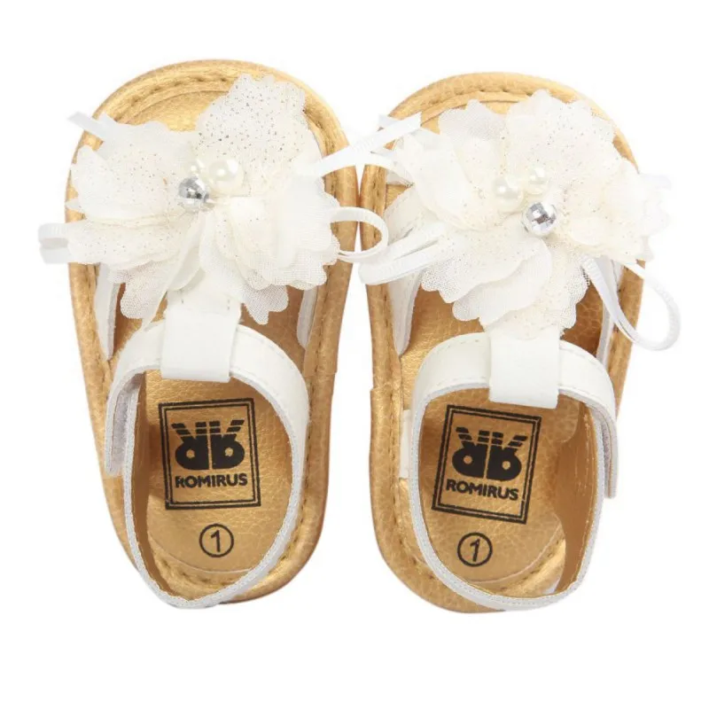 Newborn Baby Girl Sandals Summer Baby Shoes PU Flowers Butterfly