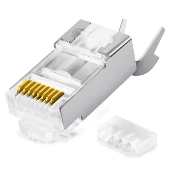 

BELNET CAT7 FTP RJ45 Plug modular connector for CAT7 shielded ethernet cable 23AWG 0.57mm 8P8C Network Crimp Connector 2pcs