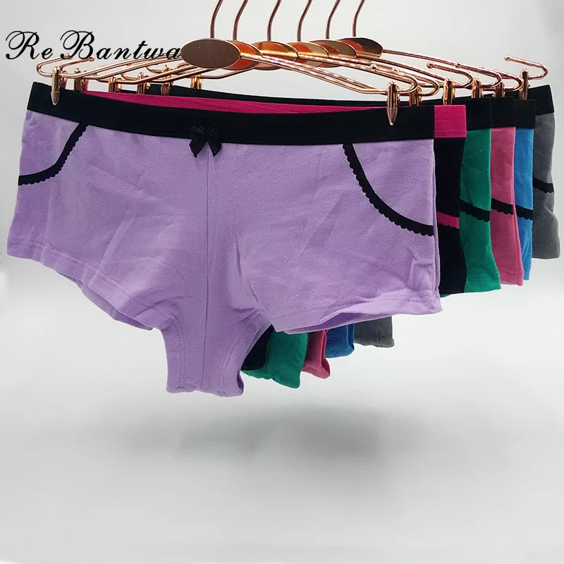Rebantwa Brand 10pcs Women Bow Cute Boxer Boyshorts Sexy Panties