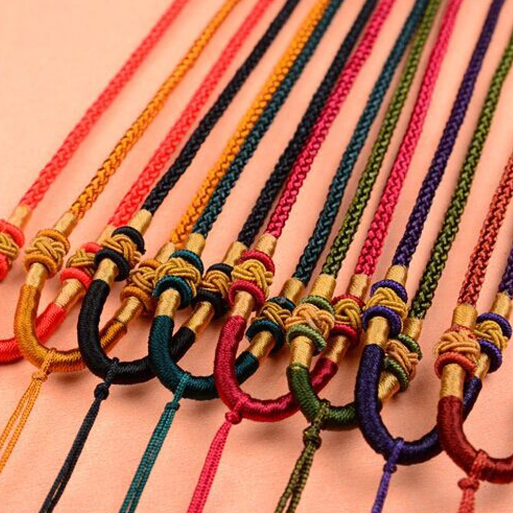 

1Pc Chinese Traditional Nylon Knitted Pendant Cord Rope For Necklace Jewelry Making Adjustable Red Green DIY 3-5mm