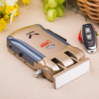 

2018 New Wireless Remote Control Electronic Lock Invisible Keyless Entry Door Lock with 4 Remote Controllers