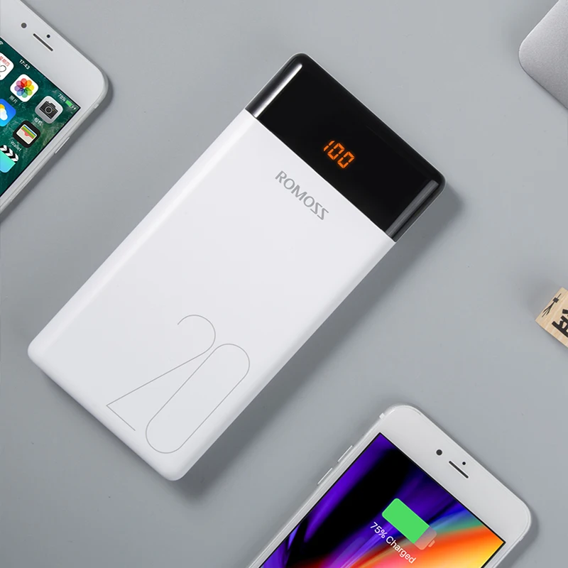 ROMOSS LT20 Power Bank 20000mAh Dual USB Portable Charger With LED Display Fast External Battery For Phones Tablet Xiaomi ROMOSS LT20 Power Bank 20000mAh Dual USB Portable Charger With LED Display Fast External Battery For Phones Tablet Xiaomi