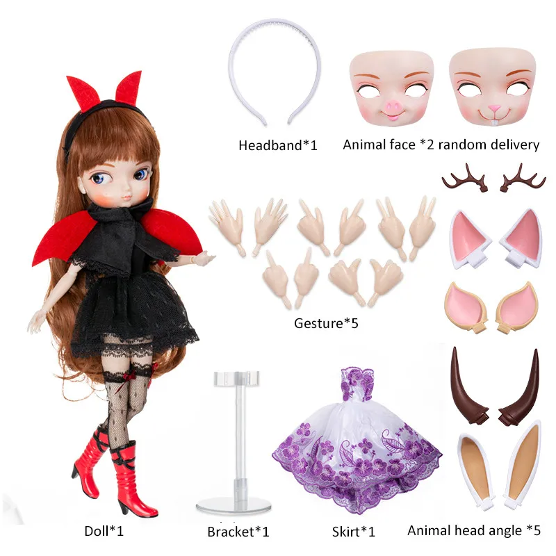 Новое поступление BB Girl doll 1/6, кукла с большими глазами, куклы для девочек, bjd doll pulli, включая одежду, обувь, руку, лицевые пластины - Цвет: brown