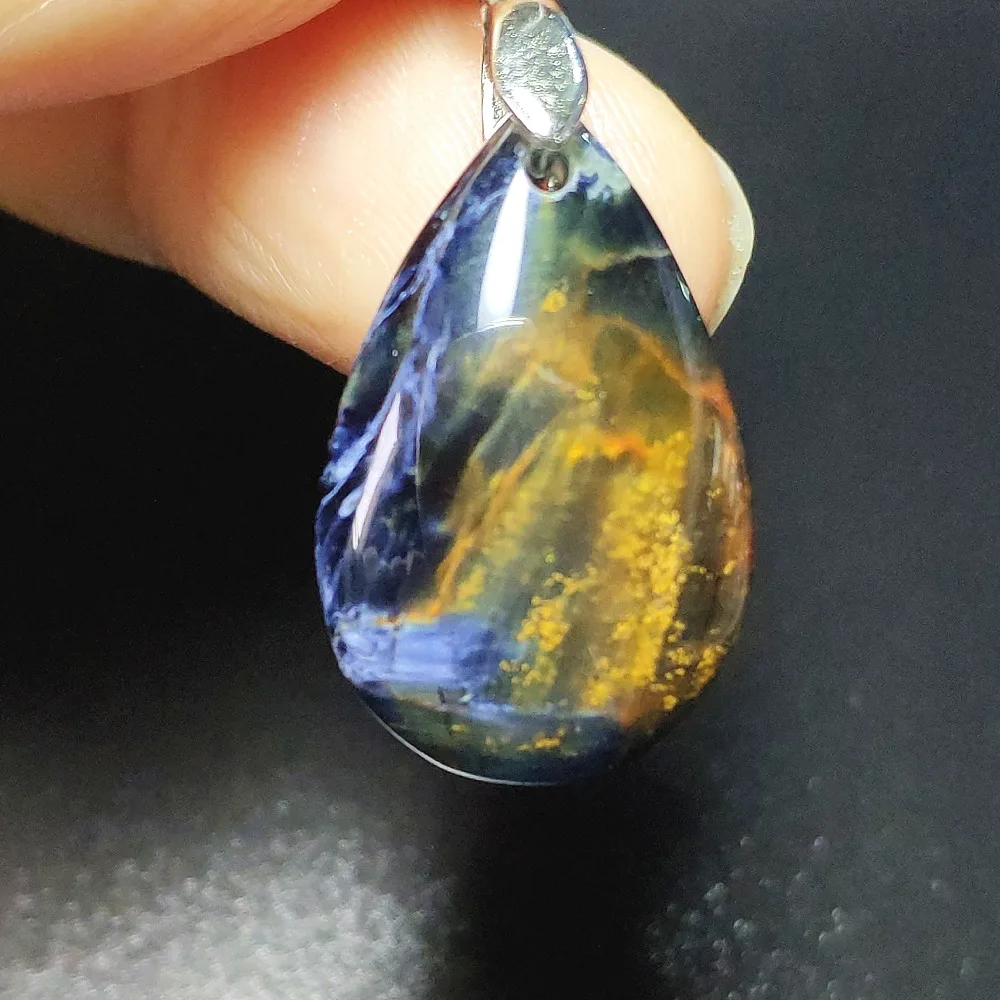 

Genuine Natural Blue Yellow Pietersite Pendant Woman Man 22x15x7mm Jewelry Beads From Namibia Reiki Drop Shipping Fashion AAAAA