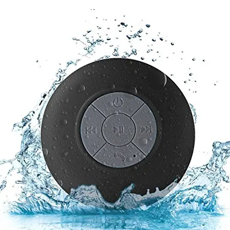 Мини Bluetooth Динамик Портативный Водонепроницаемый Беспроводной громкой связи Bluetooth гарнитура для Динамик s, для душа, Ванная комната, бассейн, автомобиль, пляжа и Уличная обувь на шерстяном подкладе - Цвет: Черный