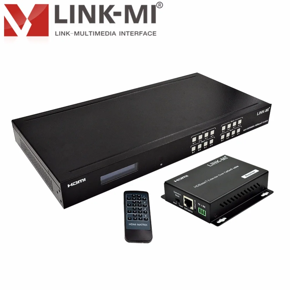

LINK-MI LM-MX07 4K2K HDBaseT 4x4 Matrix HDCP 2.2 compliant 4 HDMI input ports, 4 HDBaseT output ports 1080P /POC RS232 Control