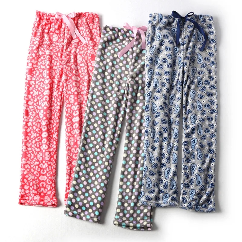 Женские пижамные брюки; брюки из кораллового флиса; пижама для женщин