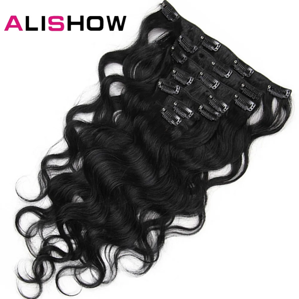  Alishow Body Wave 100g Clip in Human Hair Extensions Machine Made Remy Hair 100% Human Hair Extensi