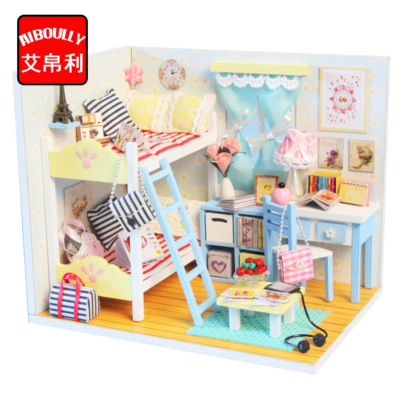AIBOULLY Small DIY Dollhouse 3D Wooden Mini Doll House Lifelike Handmade Miniature Dollhouses Kit Toys for Children Gifts h032 AIBOULLY Small DIY Dollhouse 3D Wooden Mini Doll House Lifelike Handmade Miniature Dollhouses Kit Toys for Children Gifts h032