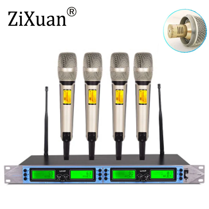UHF беспроводной микрофон системы конденсатор 4/8 канала динамический в форме сердца микрофон для свадьбы караоке studio дистанционное управление