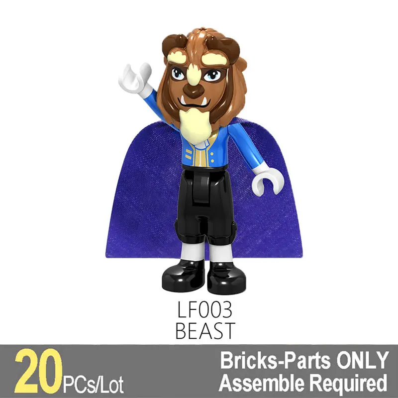 

Wholesale 20pcs Girl Figures in Comic and Animation Beast Dolls Contruction Building Brick Blocks Toys As Gifts For Kids