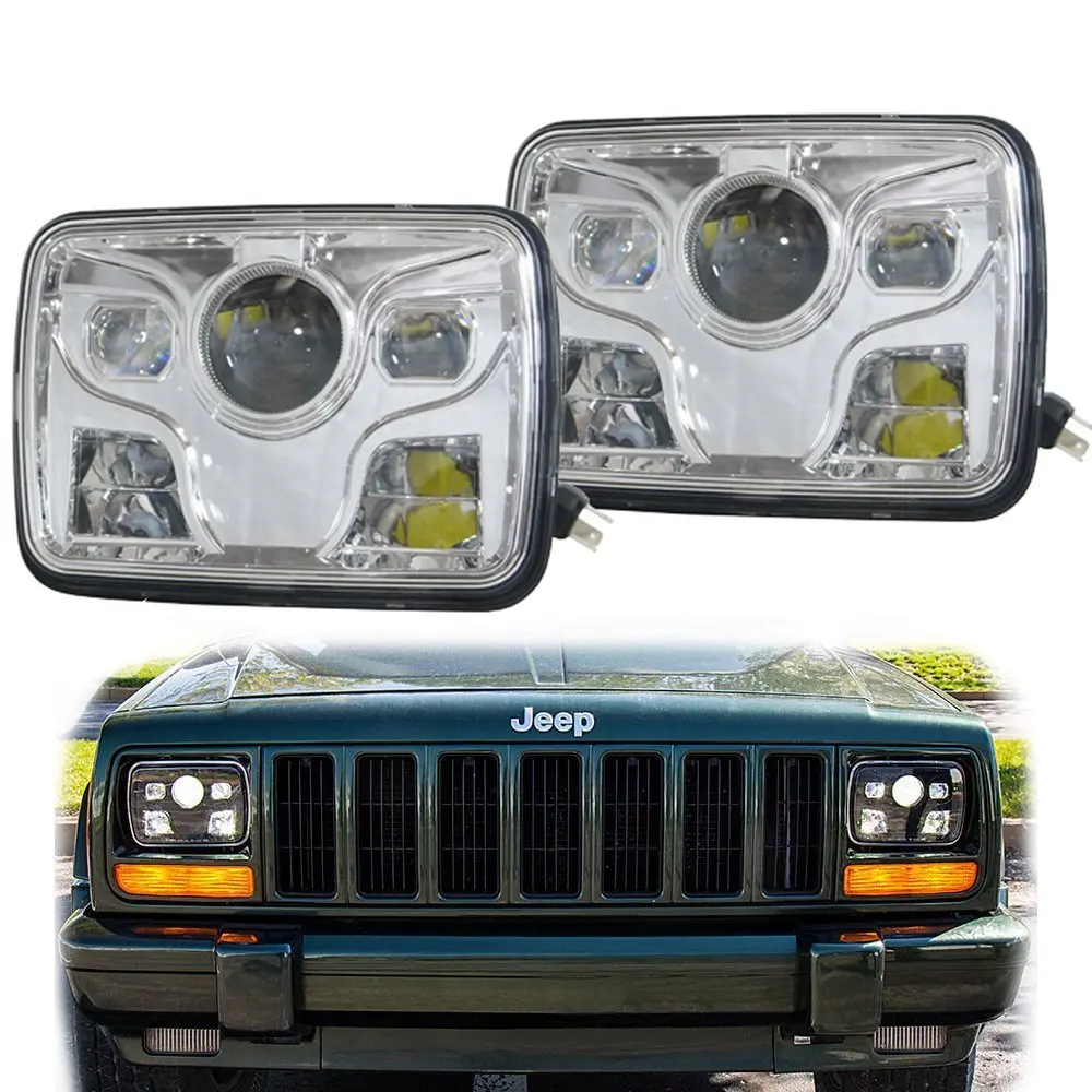 

2X DOT 5 x 7 Inch MOTO LED Headlight High /Low Beam Headlamp For jeep Wrangler YJ Cherokee XJ Trucks 4X4 Offroad