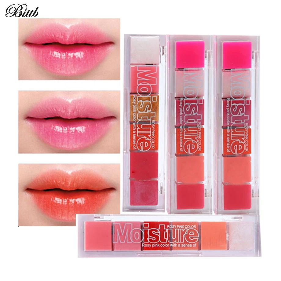 

Bittb 6 Color Moisturizing Lip Gloss Palette Set Women Beauty Lipgloss Lips Care Tint Makeup Lipstick Cream Anti Aging Wrinkle