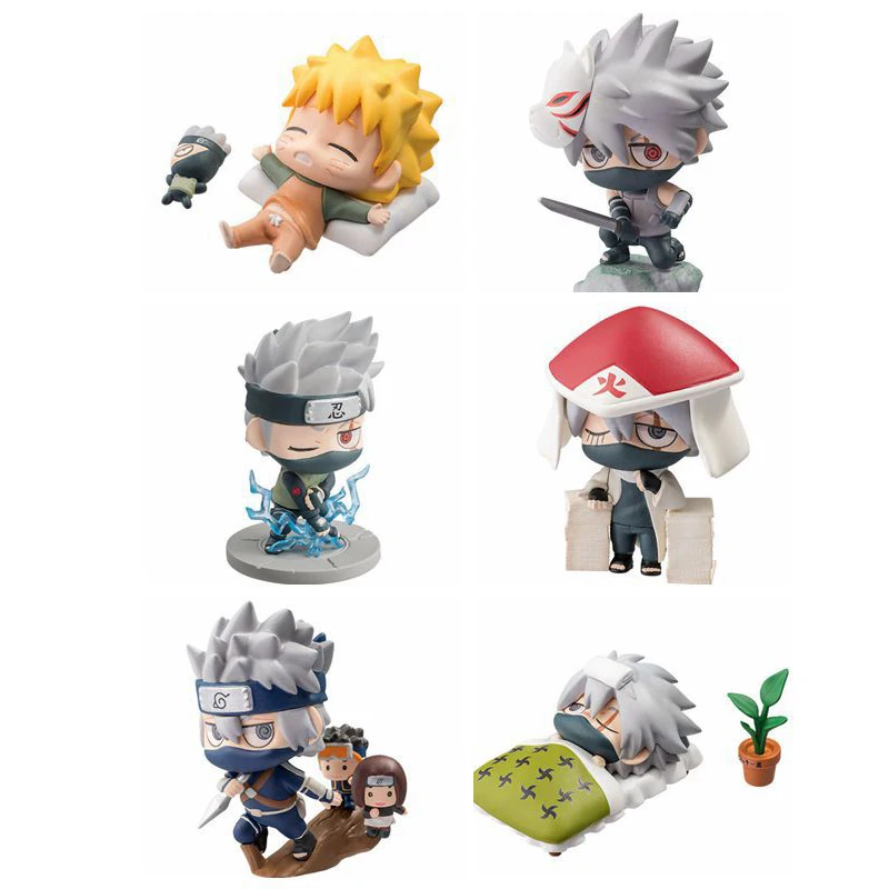 

6pcs/set Anime Naruto Characters Uchiha Sasuke Hatake Kakashi Uzumaki Naruto Nendoroid Action Figure Gifts For Children