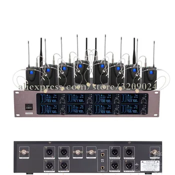 شراءالمهنية 8 سماعة ميكروفون UHF 8 قنوات ميكروفون لاسلكي نظام 8 قنوات متعددة