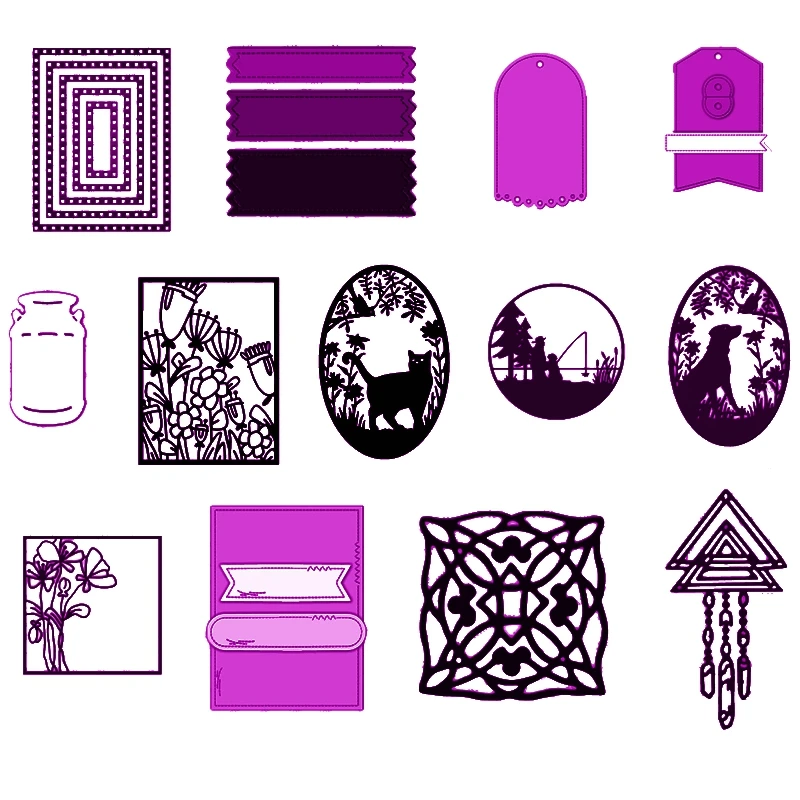 

Flower Frame Banners Mixed Pattern Metal Cutting Dies Stencil Scrapbook Album Embossing For Gift Card Making Handcrafts 2019