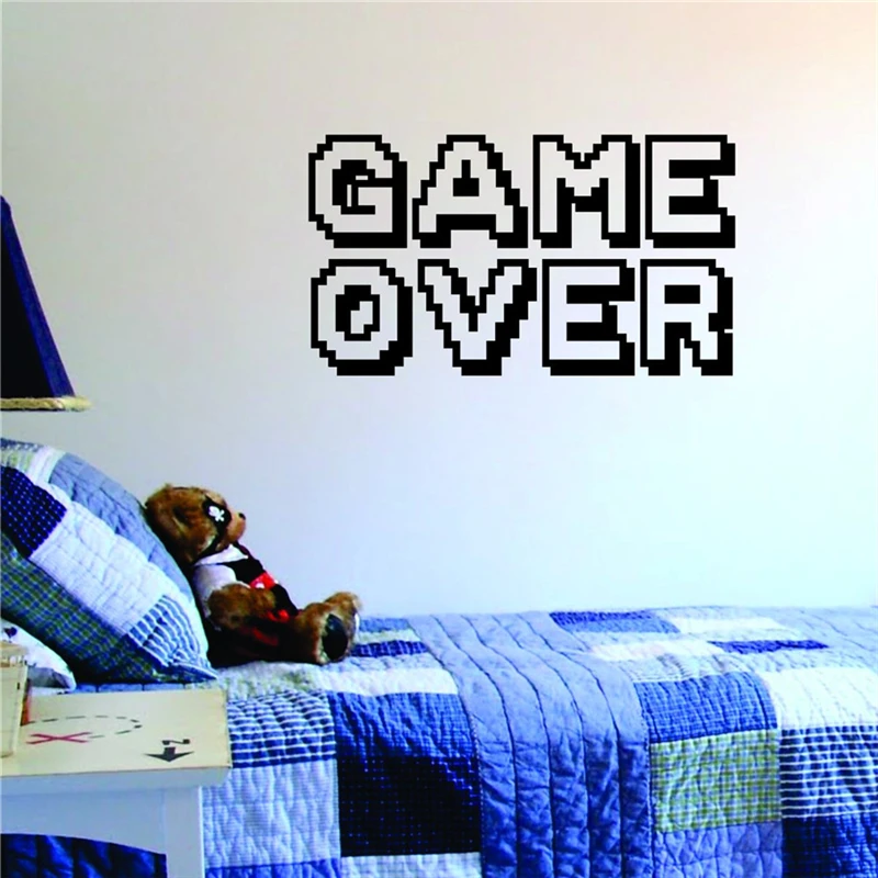 Настенные виниловые наклейки Game Over для мальчиков|wall mural|wall stickerdecorative wall stickers |