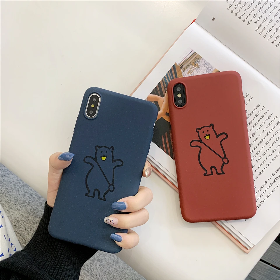 

Matte Cartoon Bear Pattern Sand Phone Cases For OPPO A33 A37 A39 A53 A57 A59 A73 A77 A79 A3 A5 A7 Cover Silicone TPU Soft Case