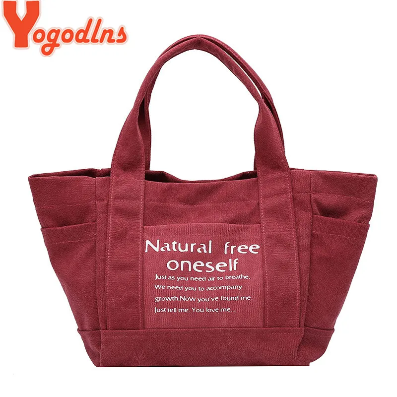 

Yogodlns Fashion Large Handbag Canvas Women Letter Printing Shoulder Bags Casual Female Tote Big Shopping Bag Bolsa Feminina