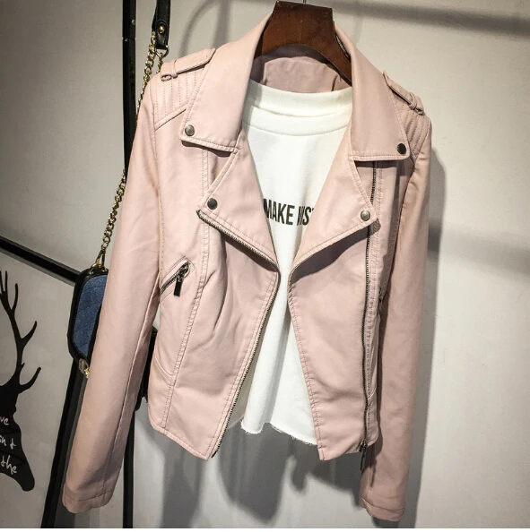 Brand Motorcycle PU Leather Jacket Women Winter And Autumn New Fashion Coat 2 Color Zipper Outerwear jacket New 2017 Coat HOT