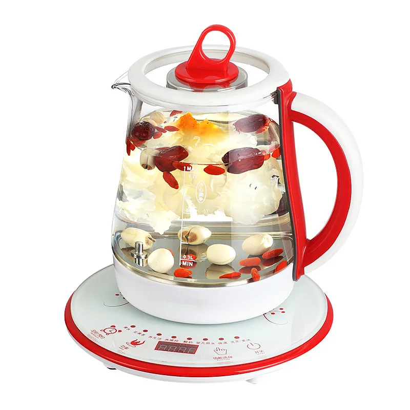 Electric kettle health pot is fully automatic Add thick glass flower