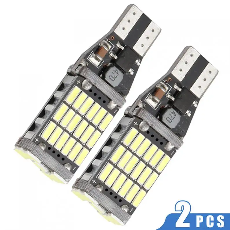 

2pcs 12V Super White Universal T15 45 SMD 2835 LED Car Bulbs Auto Brake lamp Turn signal Light Bulb