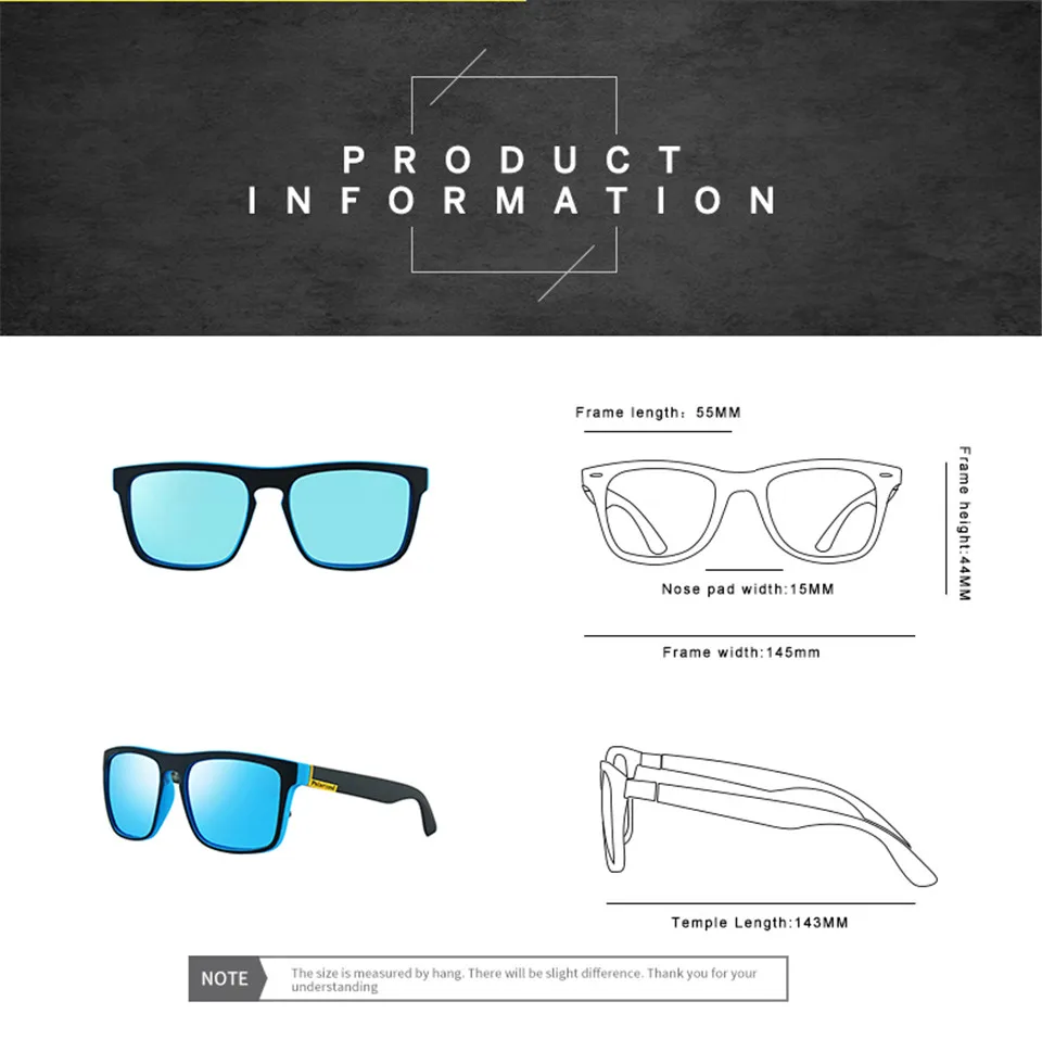 jumlai Fashionable Polarized Sunglasses Men Women Reflective Coating Square Sun Glasses UV400 Driving Fishing Sport Eyewear (2)