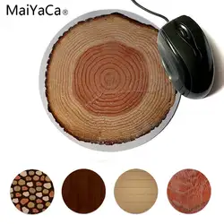 MaiYaCa твердые деревянные текстурные кольца красивые аниме круглый коврик для мыши мягкий резиновый профессиональный игровой коврик для