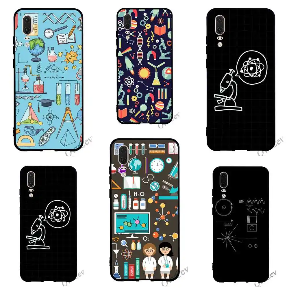 

Pattern Science Studies Icon Phone Cover for Huawei P9 Lite Case P8 P20 Pro P10 Mini P Smart Mate 10 20 Covers Skin