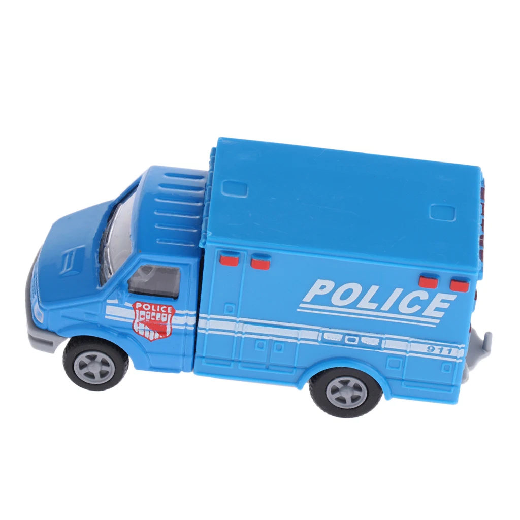 Blue Машинка с инерционным механизмом, аварийный автомобиль игрушка, полицейского автомобиля, скорой помощи, автомобилей, 1/72 игрушка аварийно-спасательное транспортное средство для детей Для мальчиков ясельного возраста и для девочек игровой набор - Цвет: Blue