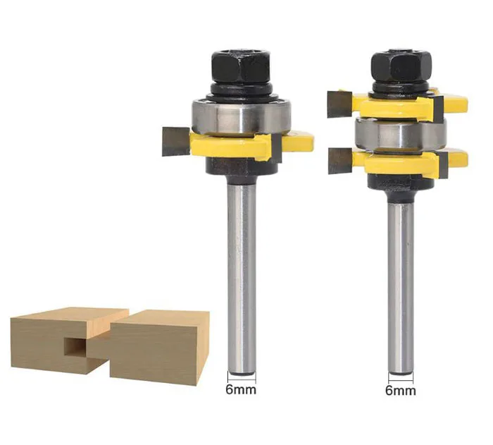 2 шт./компл. 6 мм хвостовик концевых фрез в сборе для создания выпуклой филенки 3/4 Stock Т-образными пазами фрезы дерева режущие инструменты