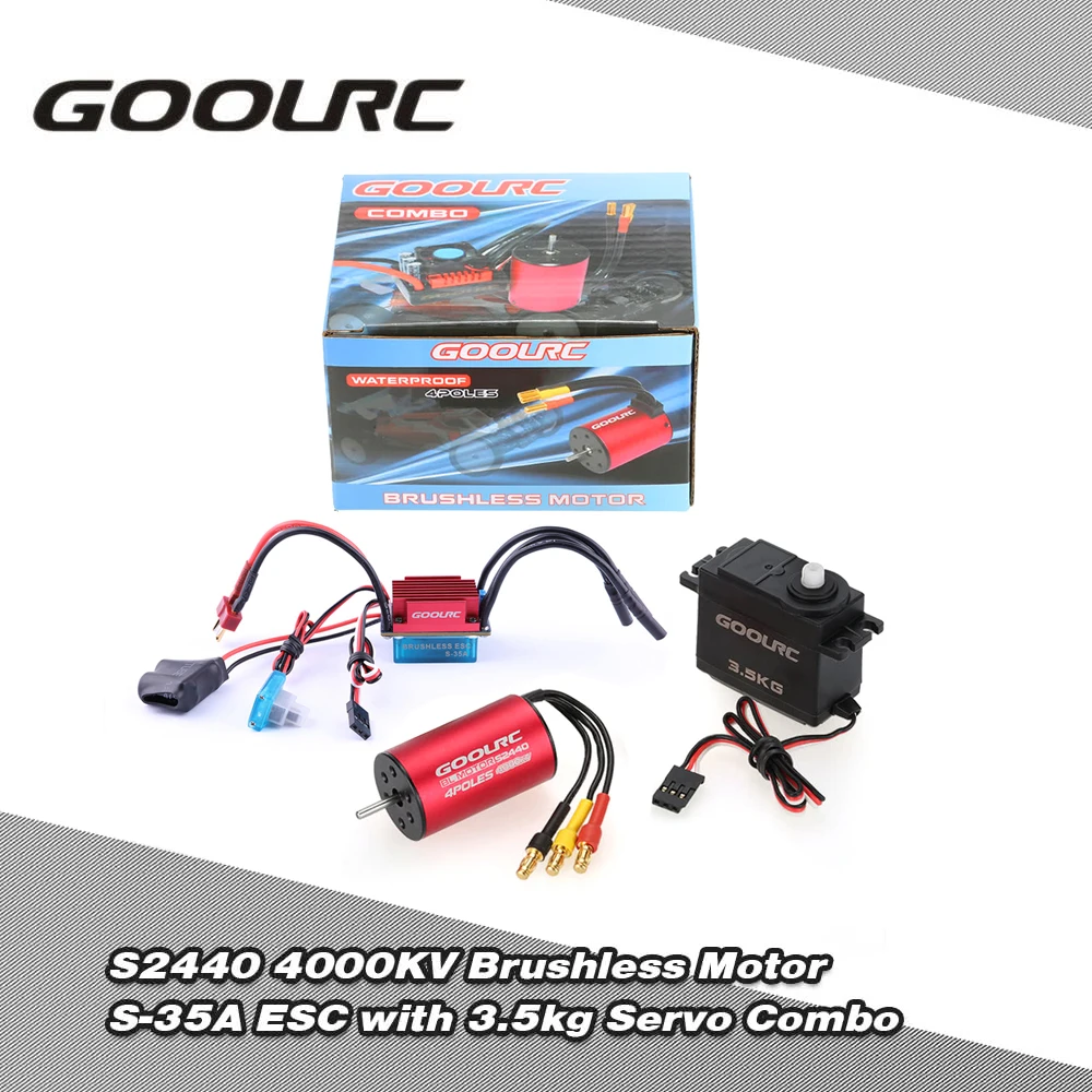 

Original GoolRC S2440 4000KV Brushless Motor S-35A ESC with 3.5kg Servo Upgrade Brushless Combo Set for 1/16 RC Car