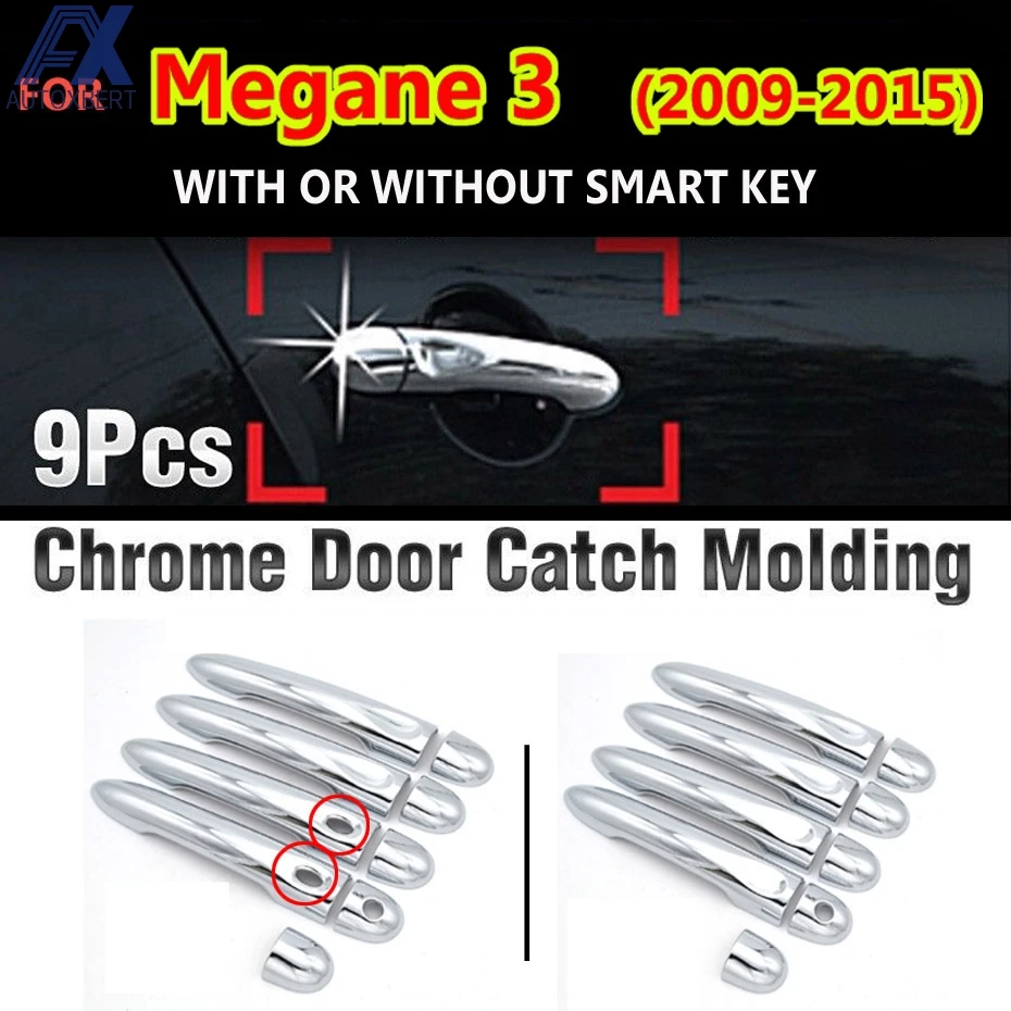 AX хромированные дверные ручки крышки для Renault Megane 3 Mk3 III 2009 - 2016 накладка 2011 2012 2013 2014