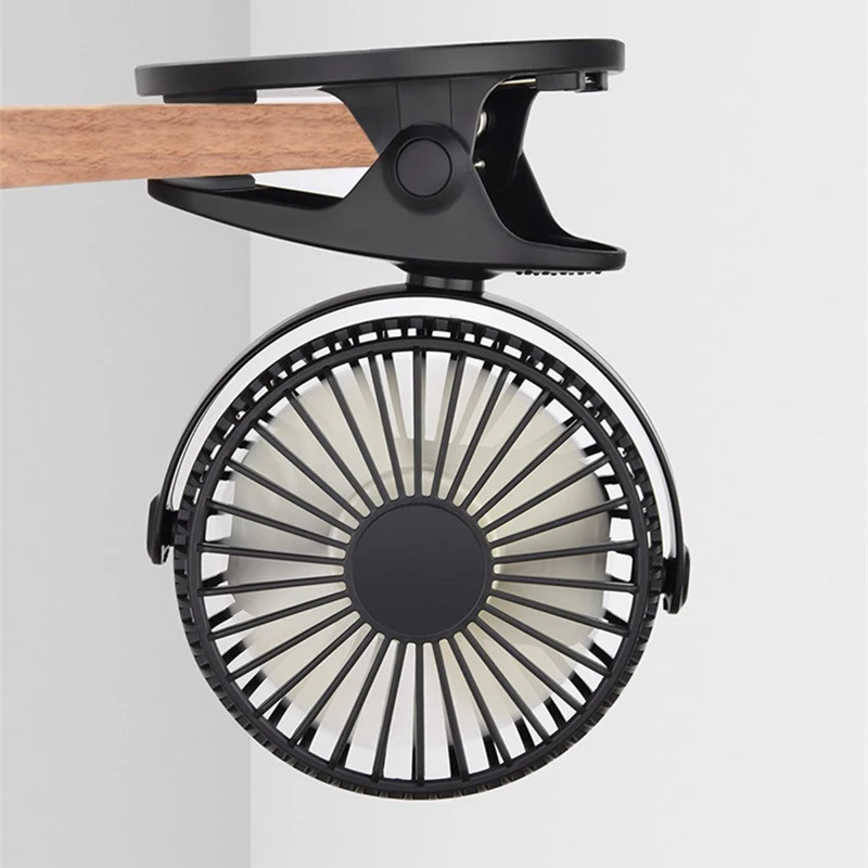 Перезаряжаемые Портативный клип мини-usb вентилятор бесшумный 360 градусов вращающаяся для рабочего стола Скорость Регулируемая коляска вентилятор для Дома Офиса улицы