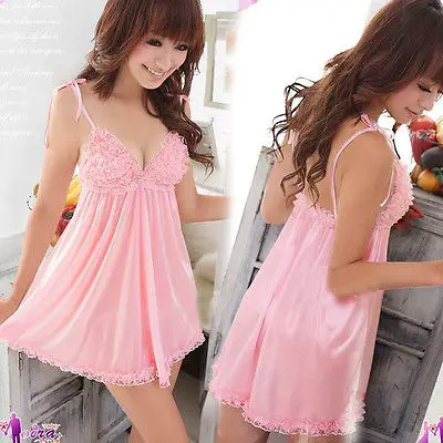 Женское нижнее белье одежда для сна ночная рубашка розовая пижама|dress chemise|underwear