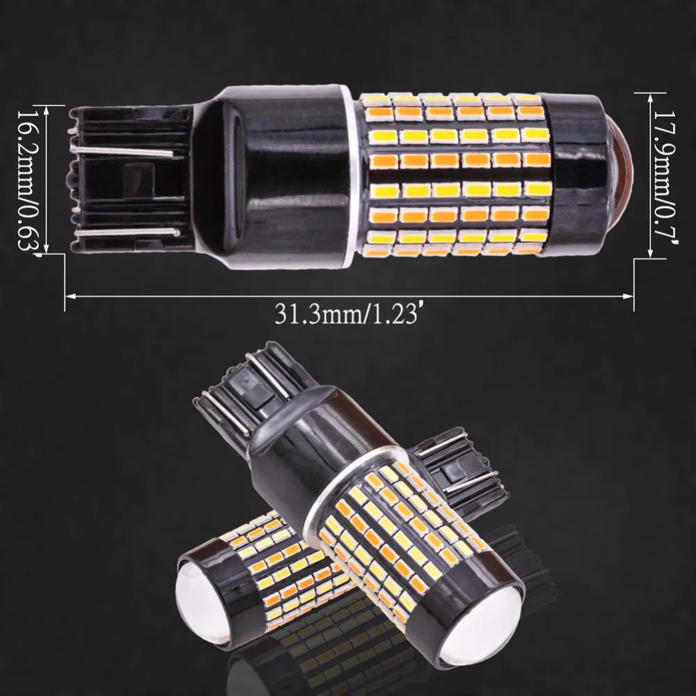 Katur 2x3157 переключающиеся светодиодные лампы белый и желтый двойной цвет P27 T25 Led DRL сигнал поворота Задний стоп-светильник 7443 1157/BAY15D