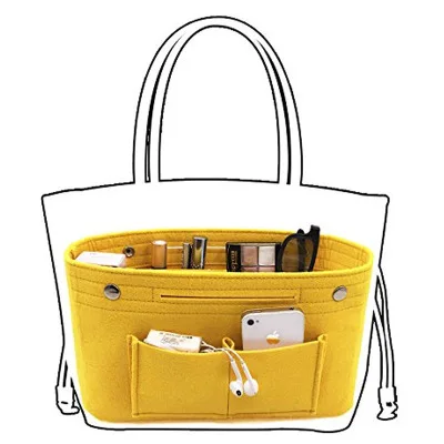 

new Makeup Bag Organizer Felt Fabric Purse Women Cosmetic Bag Handbag Insert Bag Case Multi-function for Ladies Travel Organizer