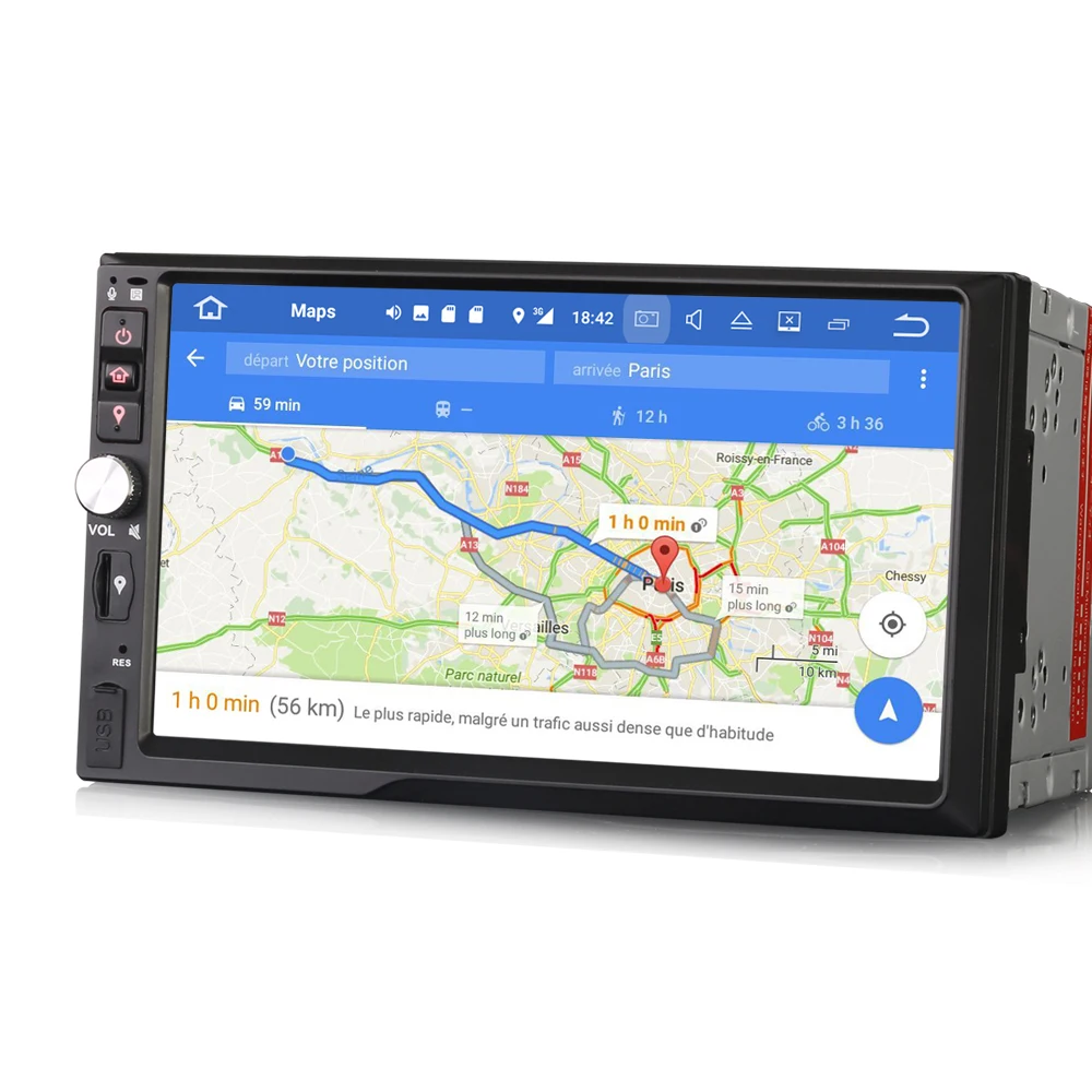 Perfect 7" Android 7.1.2 OS Double Din Car Multimedia 2 Din Car Navigation GPS Two Din Car Radio with External OBD2 Adapter Support 3
