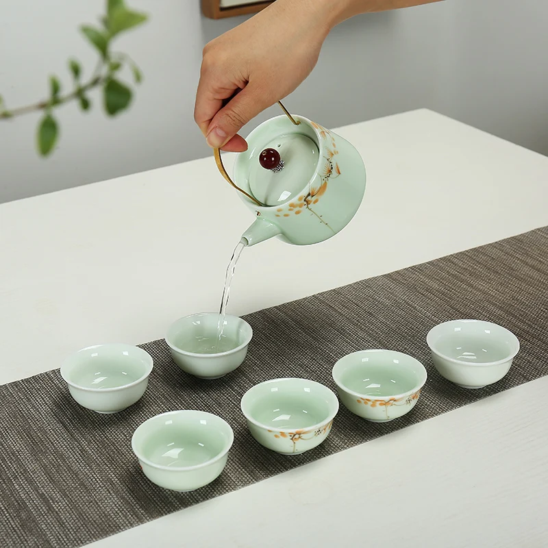 Hand-Hainted ceramic teapot kettle tea cup for puer chinese pot portable set kettles kung fu | Дом и сад